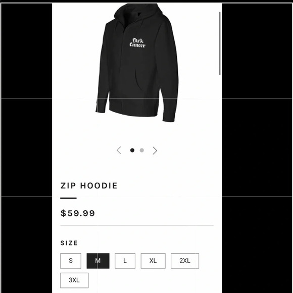 Fu*k Cancer zip up hoodie - Picture 9 of 9